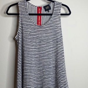 anthropologie blue and white stripe flowy tank top